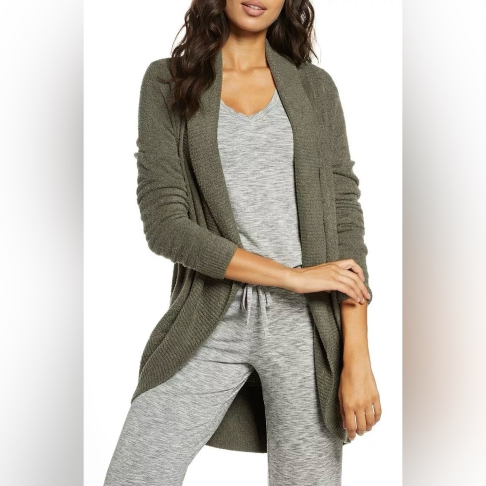 Barefoot Dreams Cozychic Lite Round Cardi Cardigan In Sage Green Size M